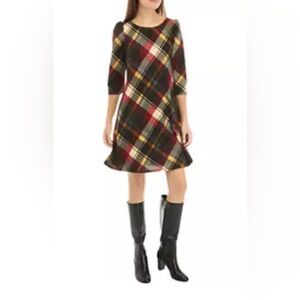 Jessica Howard Women’s Fleece Mini Dress Boho Bohemian Size  1X 3/4 Sleeves